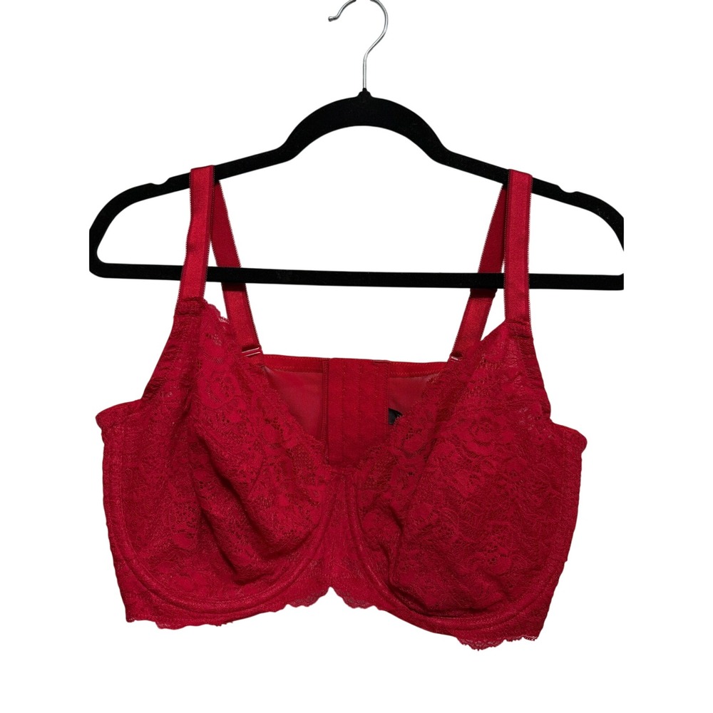 Torrid Red Lace Full Coverage Underwire Bra 40DDD